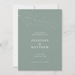 Invitation Carton d'invitation de mariage avec feuillage sage