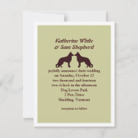 Carton d'invitation de mariage avec silhouettes de