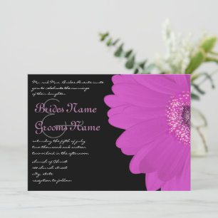 Invitation Carton d'invitation de mariage Black & Fuchsia Ger