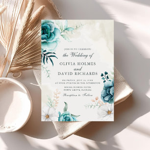 Invitation Carton d'invitation de mariage botanique à la fleu