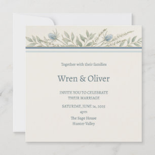 Invitation Carton d'invitation de mariage Chardon Globe Bleu
