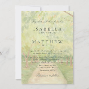 Invitation Carton d'invitation de mariage chemin forestier à