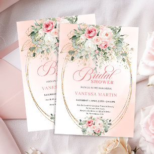 Invitation Carton d'invitation de mariage chic rose et or