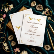 Carton d'invitation de mariage classique avec bord