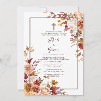 Invitation Carton d'invitation de mariage d'automne