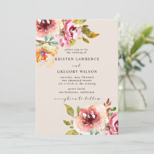 Invitation Carton d'invitation de mariage de jardin floral aq