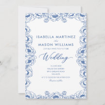 carton d'invitation de mariage de jardin floral bl