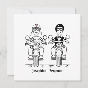Invitation Carton d'invitation de mariage de moto personnalis