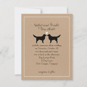 Invitation Carton d'invitation de mariage de retrievers de la