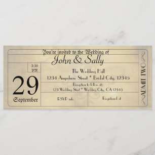 Invitation Carton d'invitation de mariage de style ancien vin