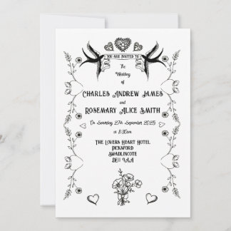 Invitation Carton d'Invitation de Mariage de Style Tatouage V