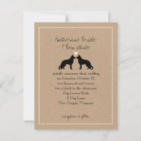 Carton d'invitation de mariage des Chiens Berger A