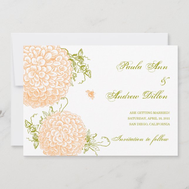 Invitation Carton d'invitation de mariage d'été (Devant)