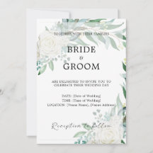 Carton d'invitation de mariage élégant à la verdur