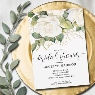 Invitation Carton d'invitation de mariage élégant aux roses b