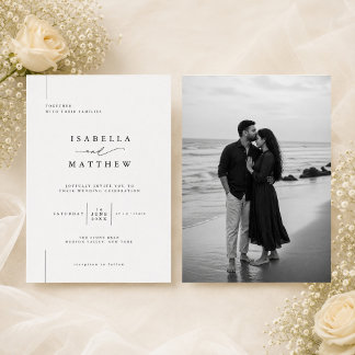 Invitation Carton d'invitation de mariage élégant et minimali