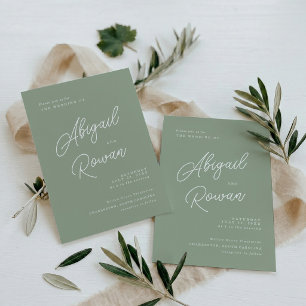 Invitation Carton d'invitation de mariage élégant et minimali