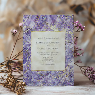 Invitation Carton d'invitation de mariage en pierre précieuse