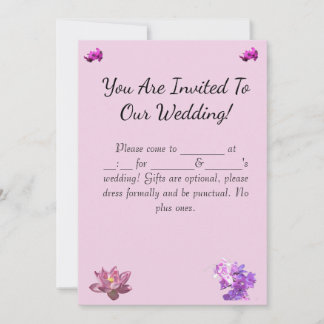 Invitation Carton d'invitation de mariage Fleur Rose