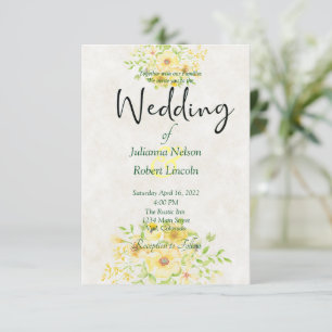 Invitation Carton d'invitation de mariage floral aquarelle ja
