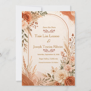 Invitation Carton d'invitation de mariage floral aquarelle vi