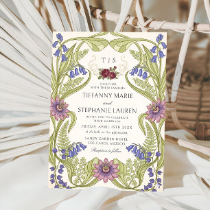 Invitation Carton d'invitation de mariage floral Art Nouveau