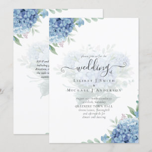 Invitation Carton d'invitation de mariage floral au hortensia
