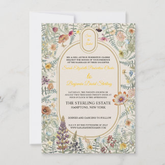 Invitation Carton d'invitation de mariage floral aux fleurs s