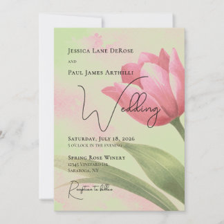 Invitation Carton d'invitation de mariage floral aux tulipes