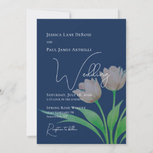 Invitation Carton d'invitation de mariage floral aux tulipes