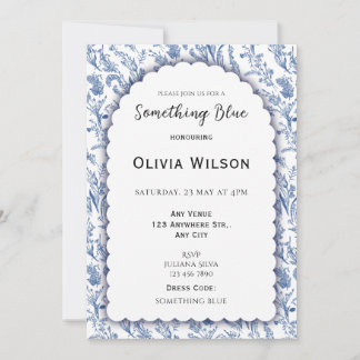 Invitation Carton d'invitation de mariage floral bleu