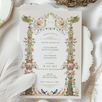 Carton d'invitation de mariage floral de jardin an