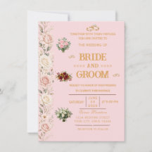 Carton d'invitation de mariage floral élégant