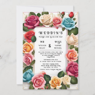Invitation Carton d'invitation de mariage floral élégant