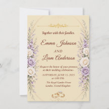Carton d'invitation de mariage floral élégant avec