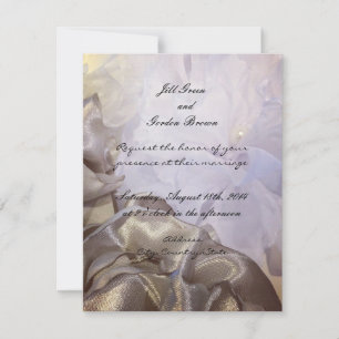 Invitation Carton d'invitation de mariage floral en soie et e