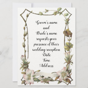 Invitation Carton d'invitation de mariage floral encadré