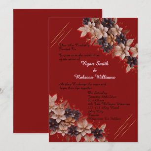 Invitation Carton d'invitation de mariage floral géométrique 