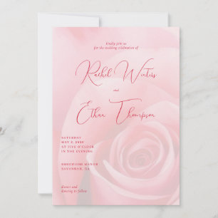 Invitation Carton d'invitation de mariage floral rose romanti