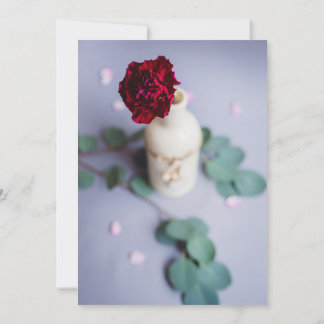 Invitation Carton d'invitation de mariage floral rouge élégan