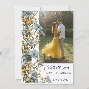 Invitation Carton d'invitation de mariage floral simple moder