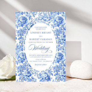 Invitation Carton d'invitation de mariage floral Toile Royal