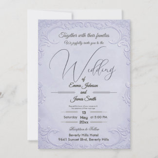 Invitation Carton d'invitation de mariage floral violet class