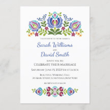 Carton d'invitation de mariage floral violet de co