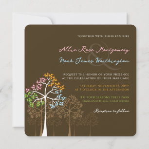 Invitation Carton d'invitation de mariage Forêt d'arbres des