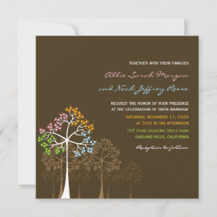 Invitation Carton d'invitation de mariage Forêt d'arbres des