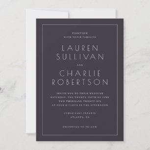 Invitation Carton d'invitation de mariage formel élégant en b