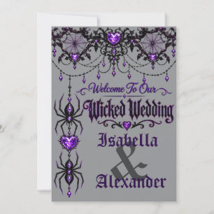 Invitation Carton d'invitation de mariage gothique araignée v