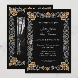 Invitation Carton d'invitation de mariage gothique élégant