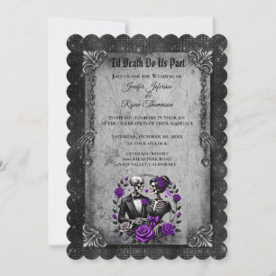 Invitation Carton d'invitation de mariage gothique floral rom